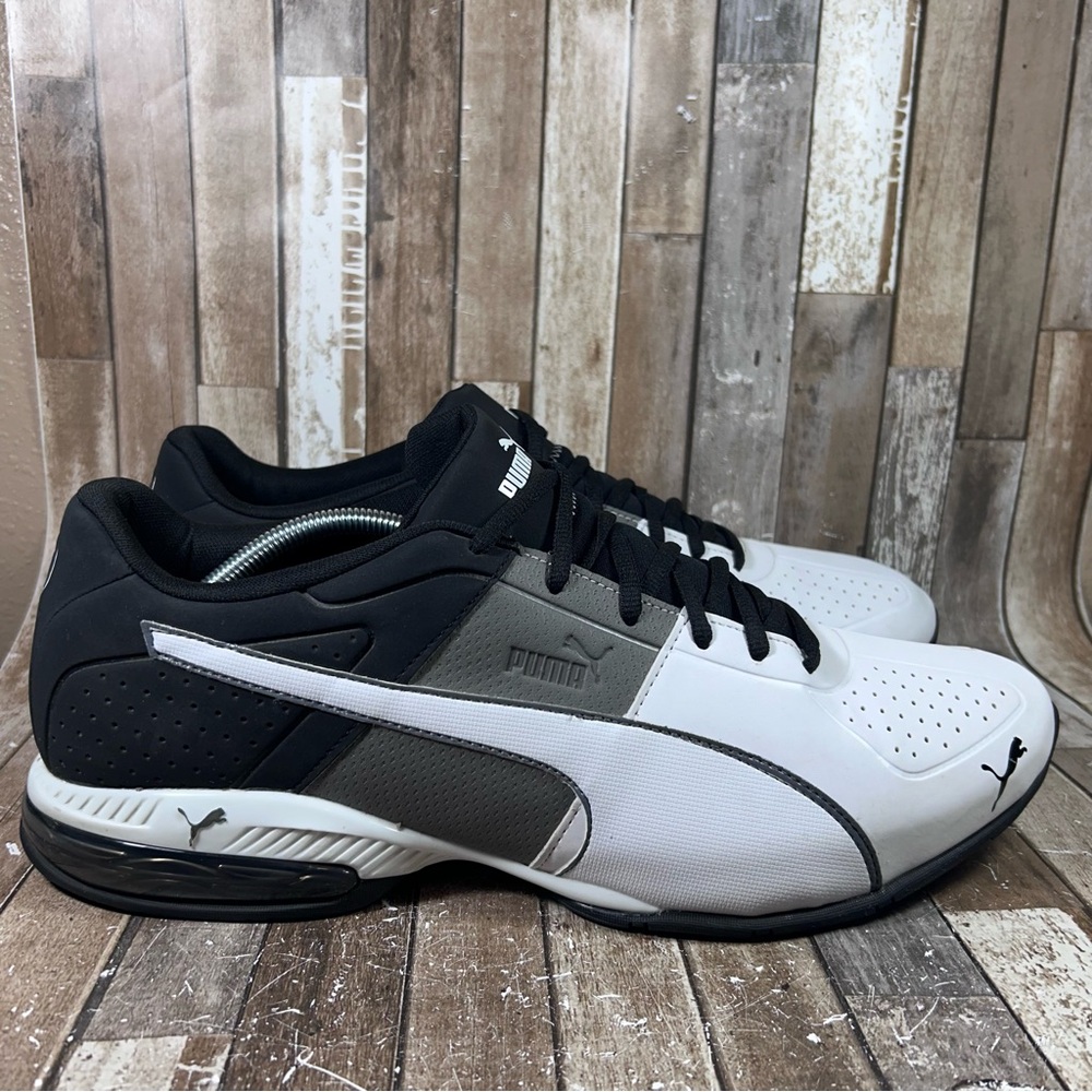 Puma Cell Surin 2 Shoes Men Size 14 Black White Gray Athletic Sneakers 189074-07
